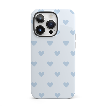 Light Blue Hearts iPhone Case