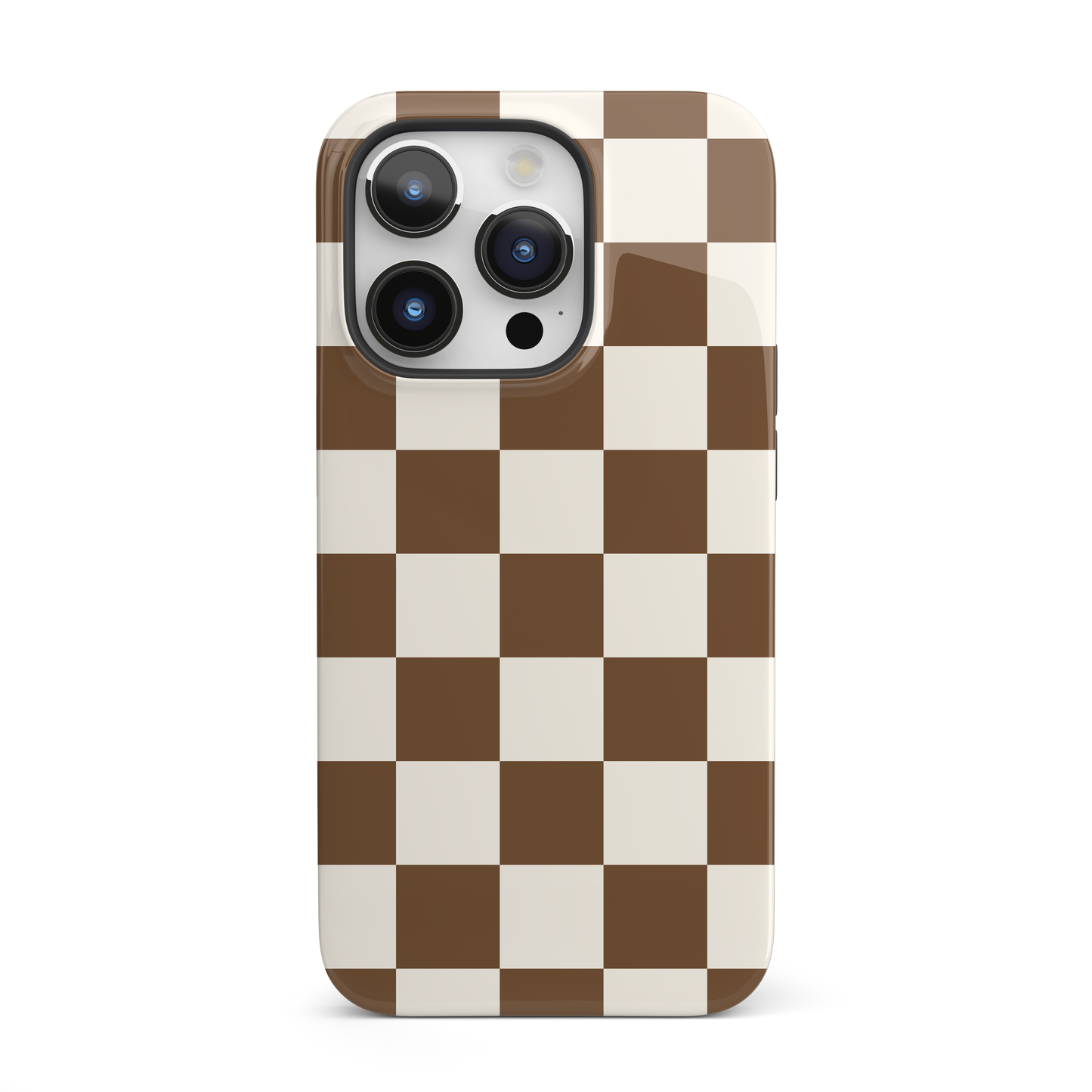 Brown Checkered iPhone Case