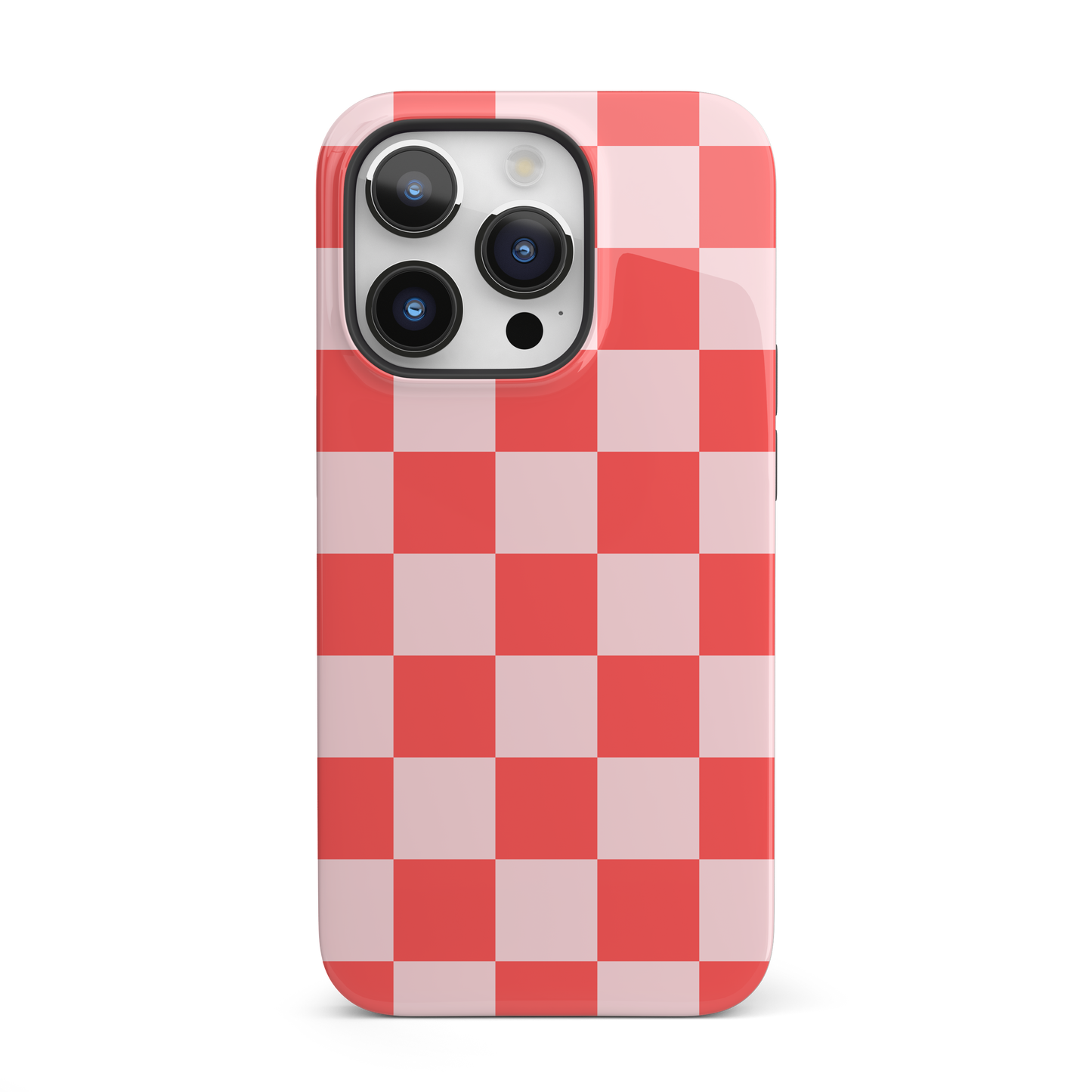 Red & Pink Checkered iPhone Case