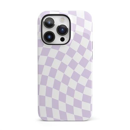 Purple Wavy Checkered iPhone Case