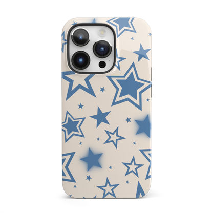 Beige & Blue Stardust iPhone Case