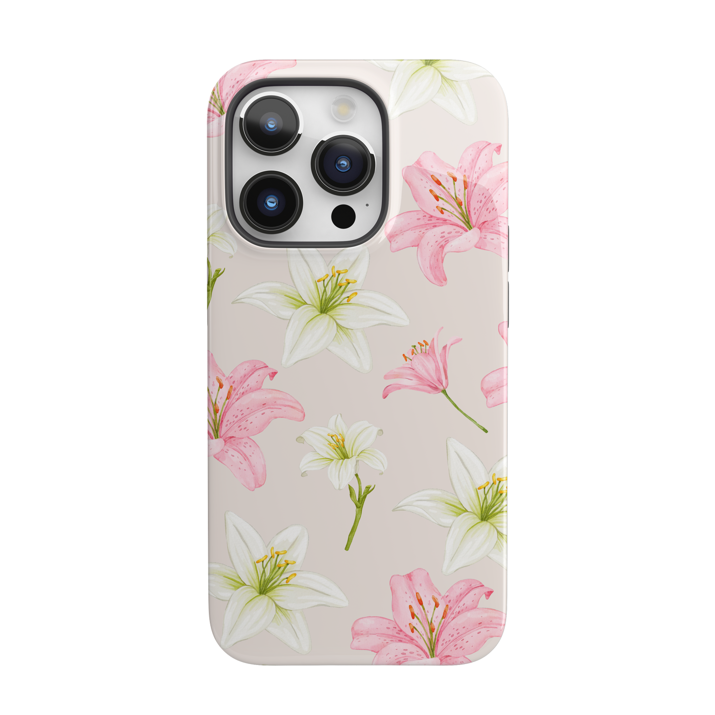 Beige Tiger Lily iPhone Case