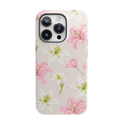 Beige Tiger Lily iPhone Case