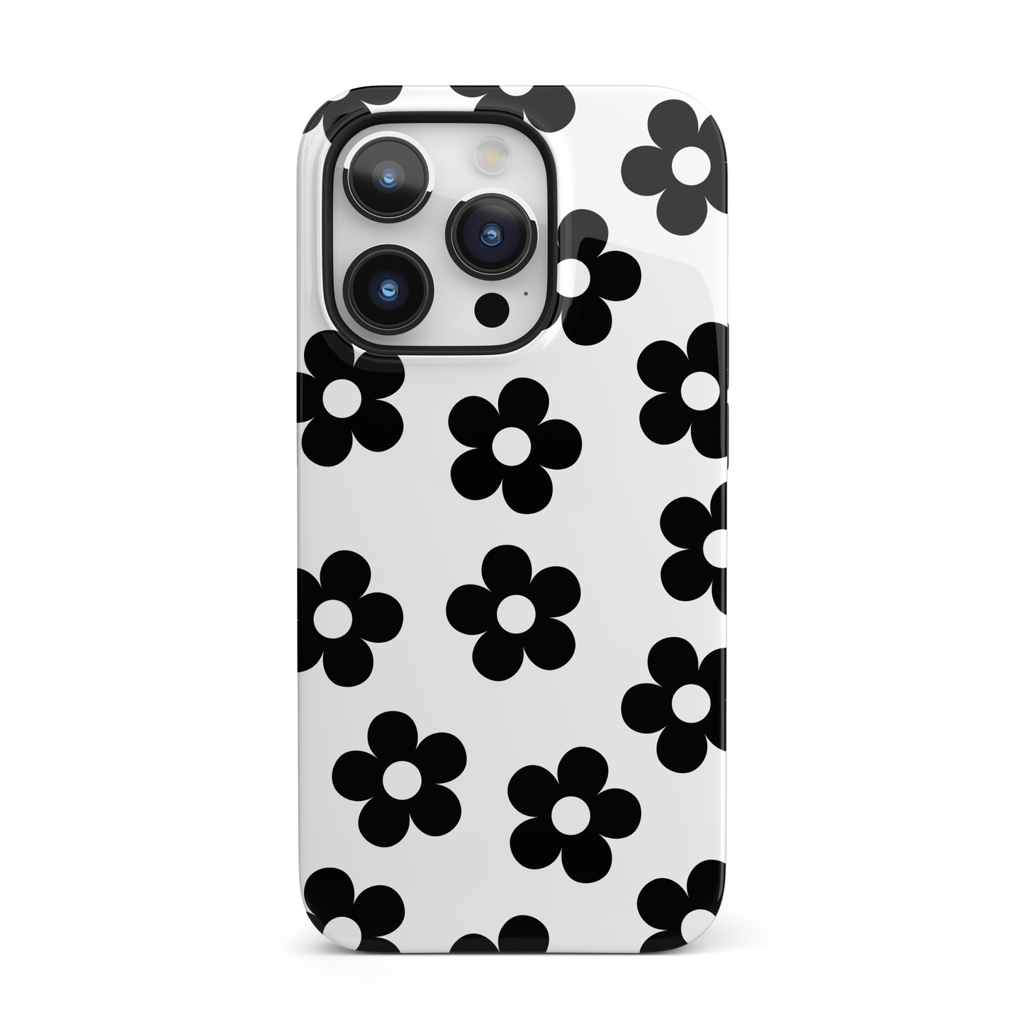 White Retro Flowers iPhone Case