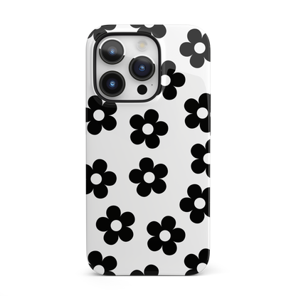 White Retro Flowers iPhone Case