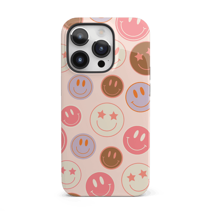 Preppy Pink Smiley Faces iPhone Case