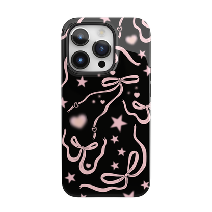 Black Cosmic Bows iPhone Case