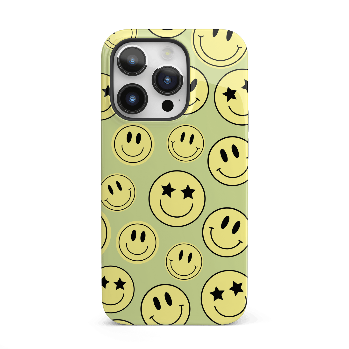 Green Smiley Faces iPhone Case