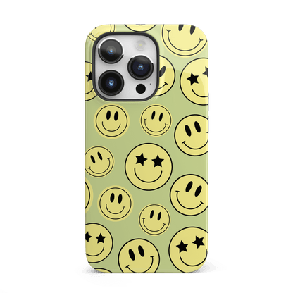 Green Smiley Faces iPhone Case