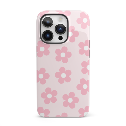 Light Pink Retro Flowers iPhone Case