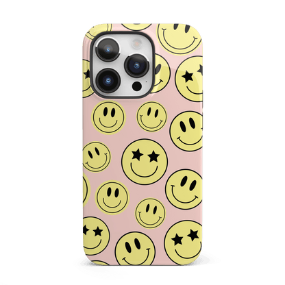 Pink Smiley Faces iPhone Case