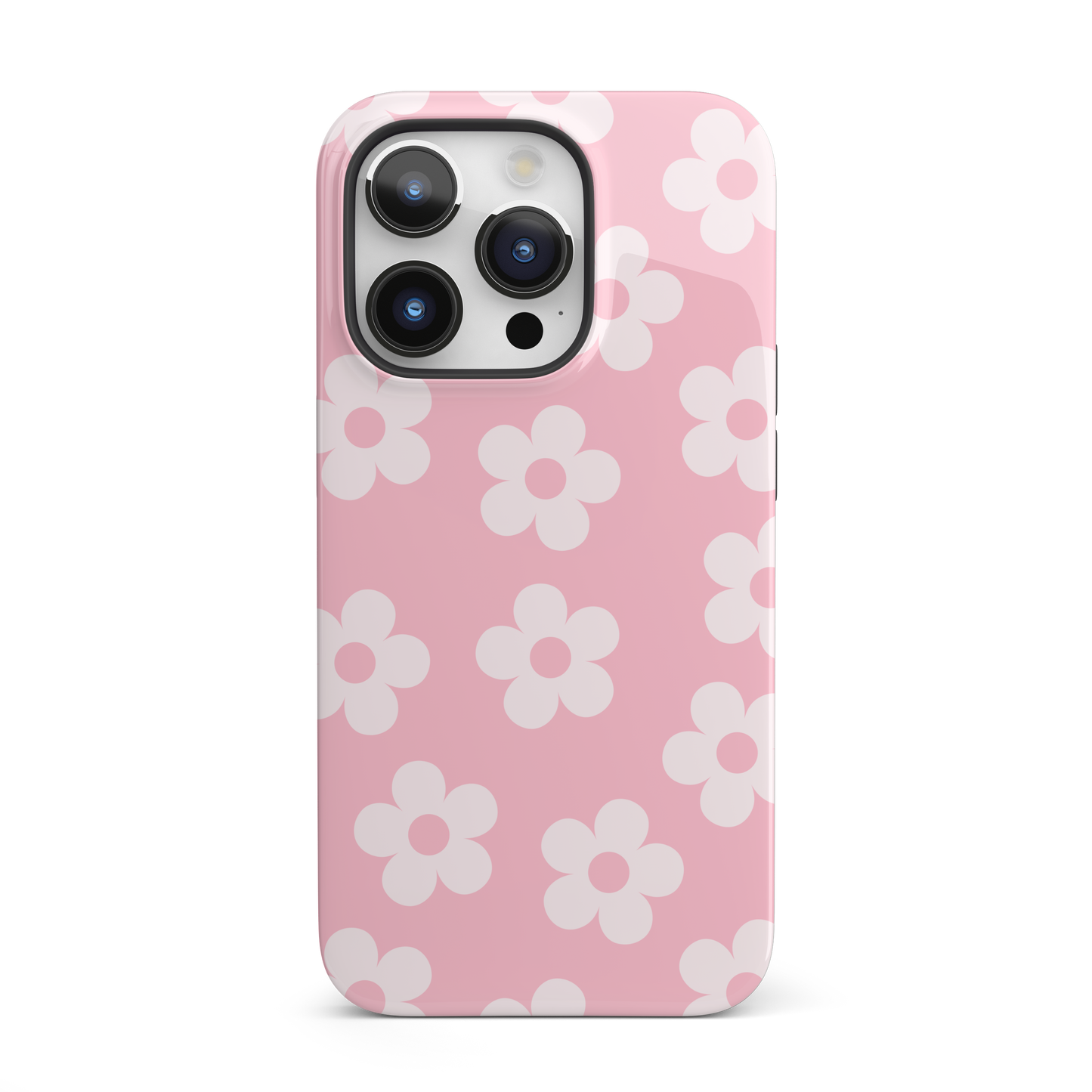 Pink Retro Flowers iPhone Case