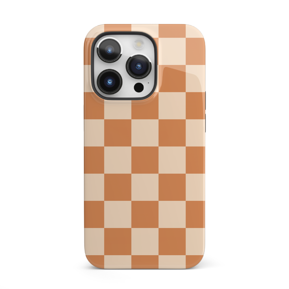 Dark Orange Checkered iPhone Case