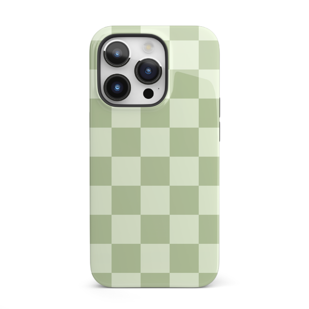 Green & Light Green Checkered iPhone Case