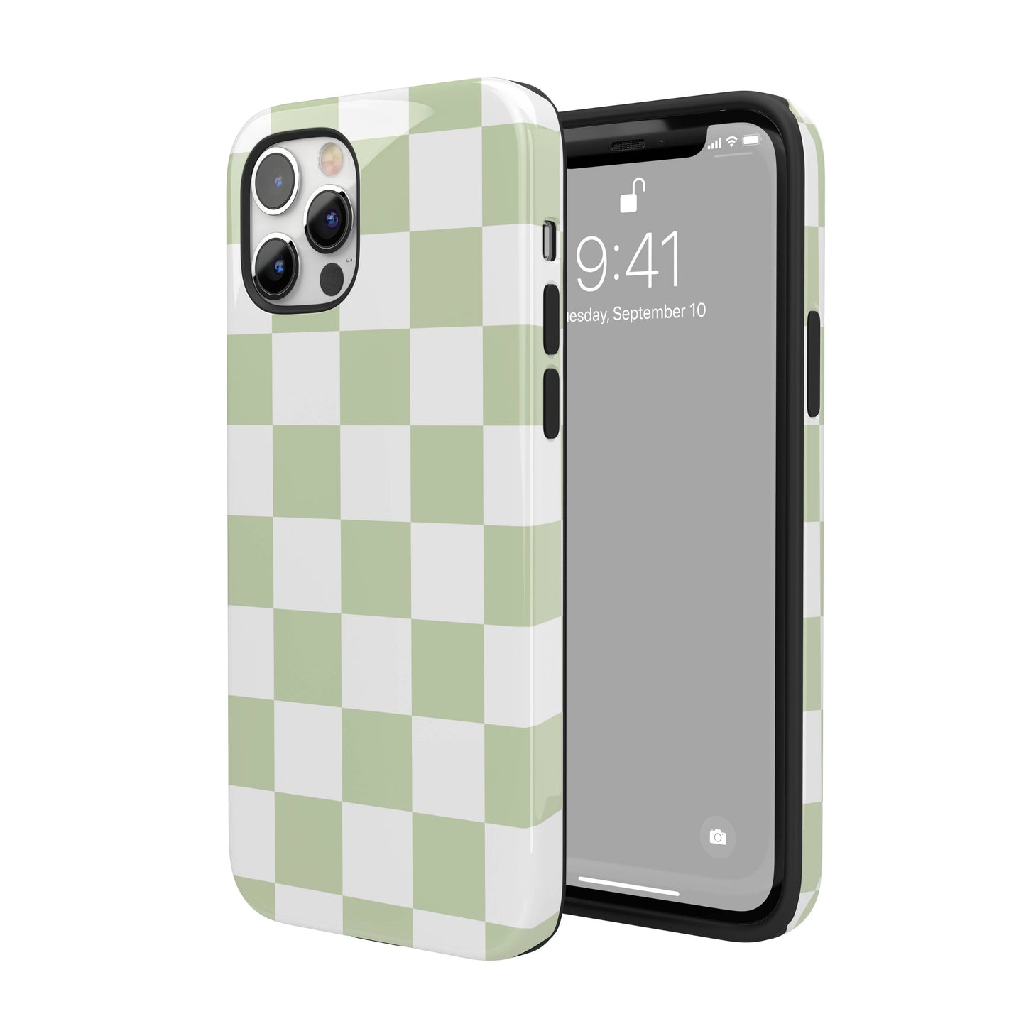 Pastel Green Checkered iPhone Case