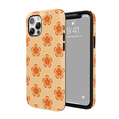 Orange Retro Flowers iPhone Case