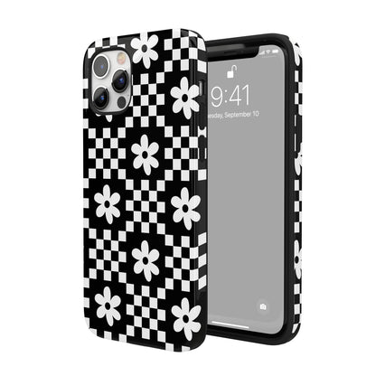 Checkerboard Daisy iPhone Case