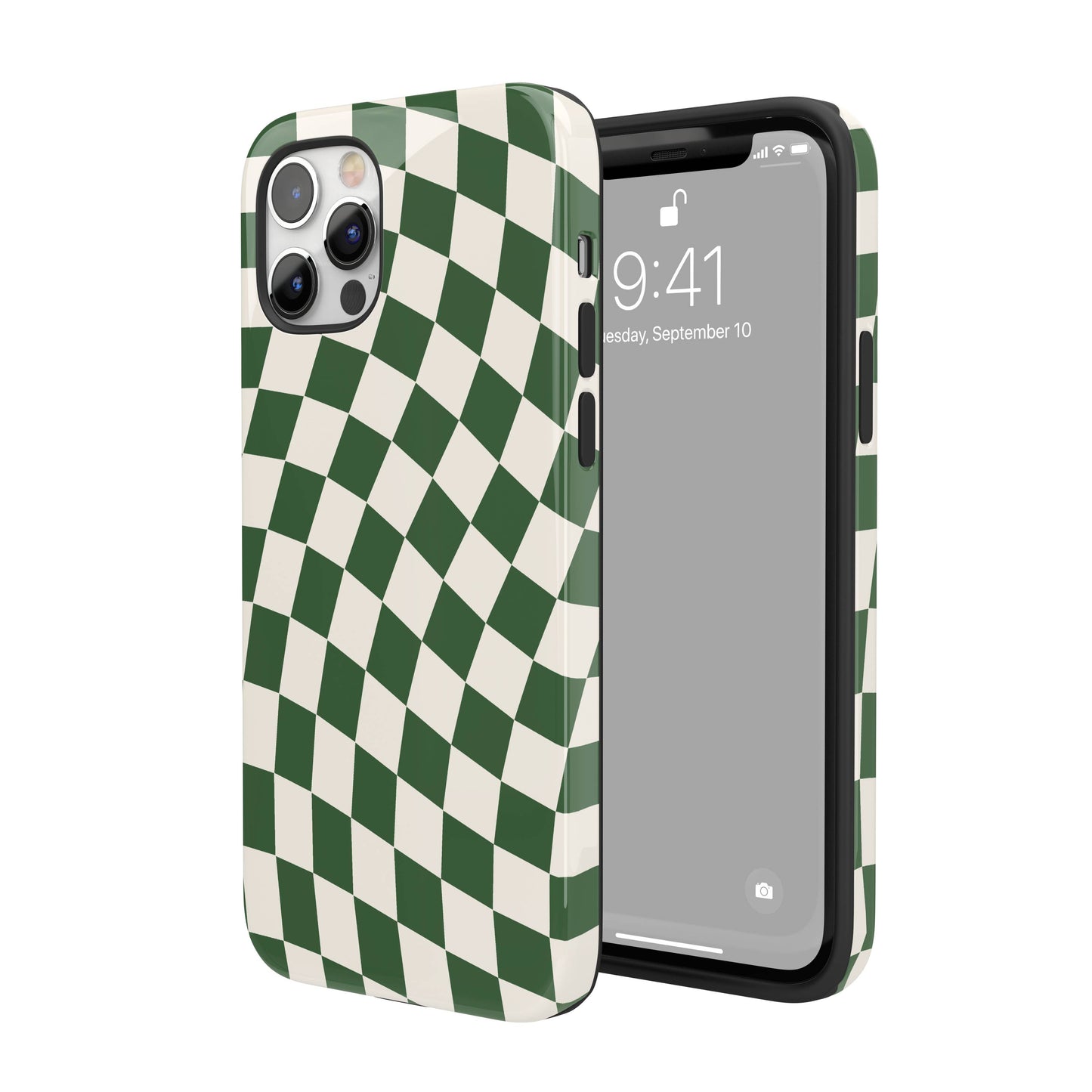 Green Wavy Checkered iPhone Case