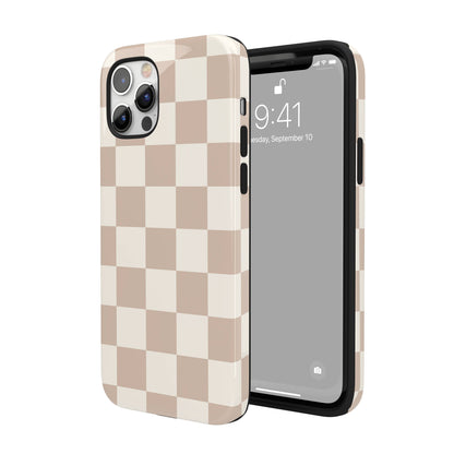 Neutral Checkered iPhone Case