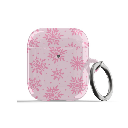 Pink Snowflakes AirPods Case