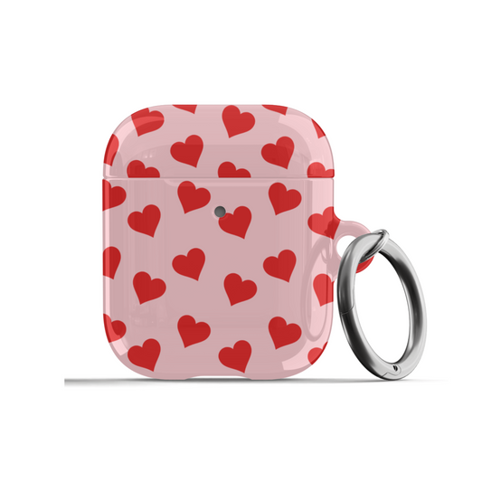 Red & Pink Heart Mania AirPods Case