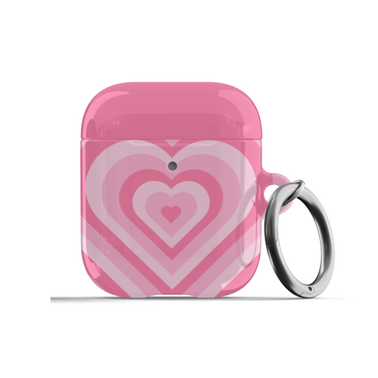 Pink Glowing Hearts AirPods Case