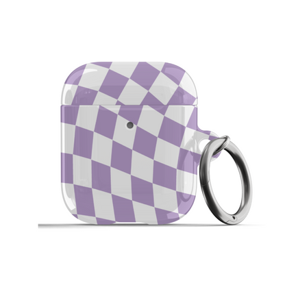 Dark Purple Wavy Checkered AirPods Case