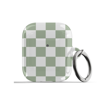 Sage Green Checkered AirPods Case