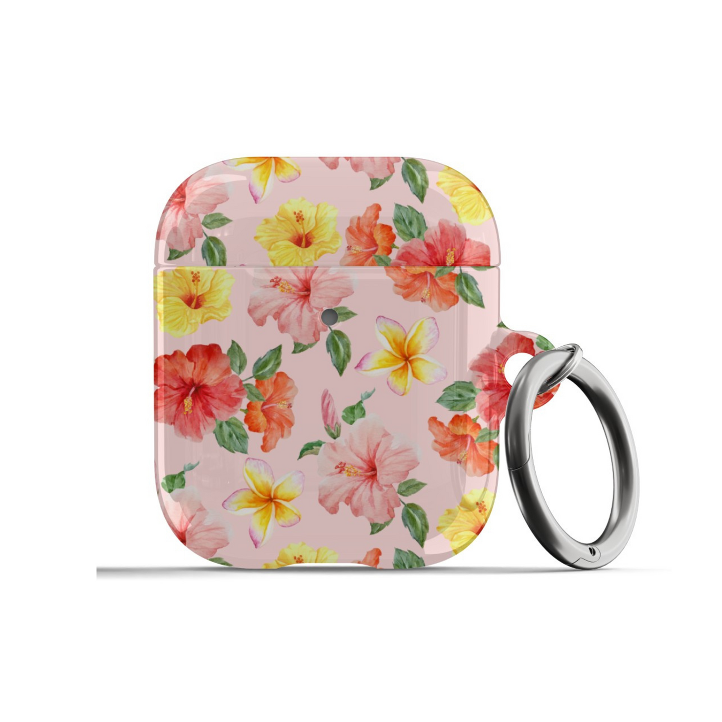 Pink Hibiscus Bloom AirPods Case