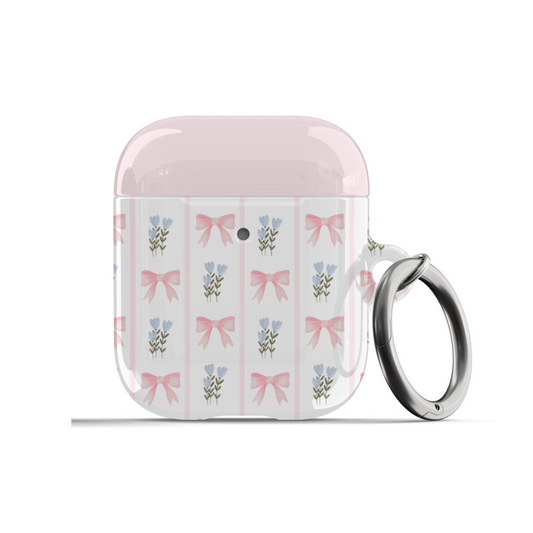 Pink Bows Floral AirPods Case
