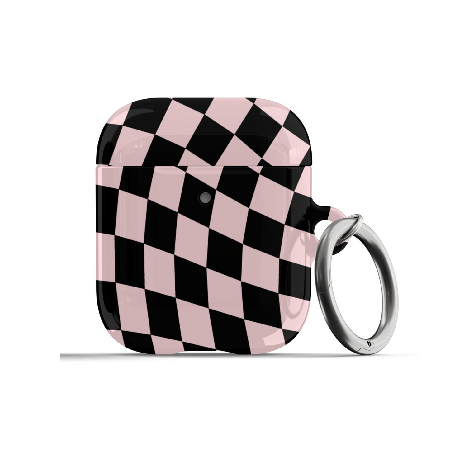 Black & Pink Wavy Checkered AirPods Case