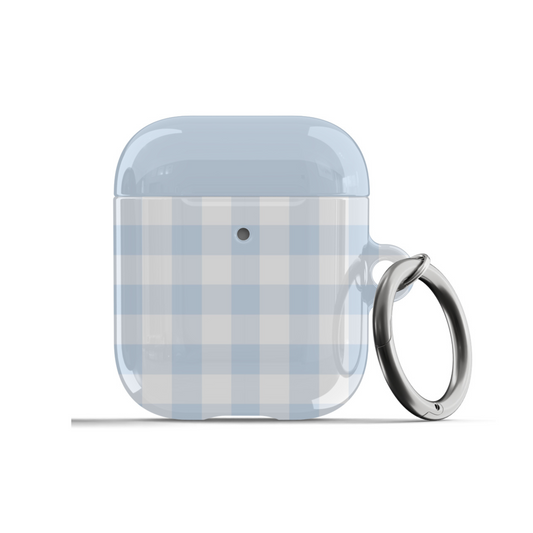 Blue Gingham Airpods Case