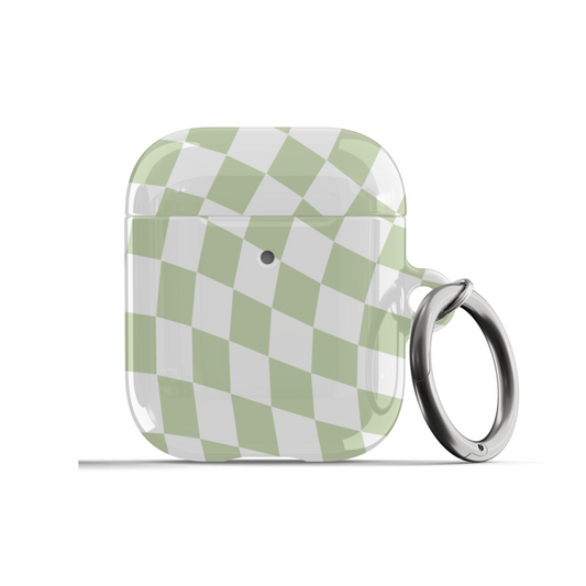 Green Wavy Checkered AirPods Case