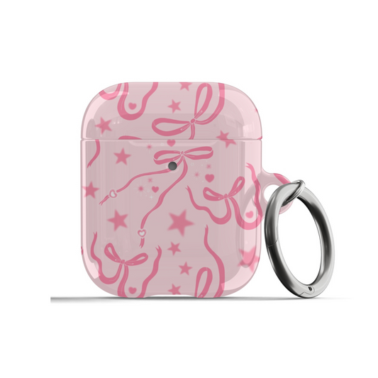 Pink Cosmic Bows AirPods Case