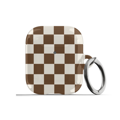 Brown Checkered AirPods Case