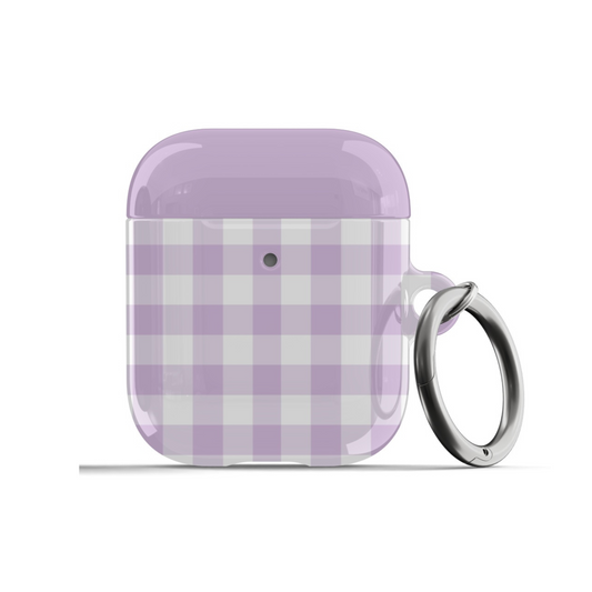 Purple Gingham AirPods Case