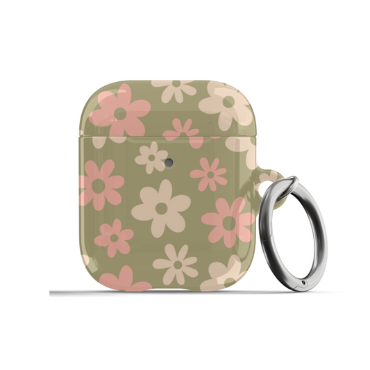 Green Flower Power AirPods Case