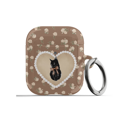 Brown Féline Roses AirPods Case