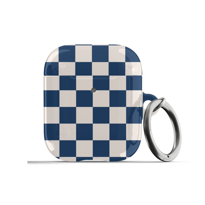 Navy & Beige Checkered AirPods Case