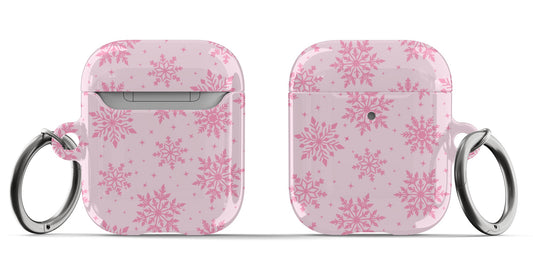 Pink Snowflakes AirPods Case