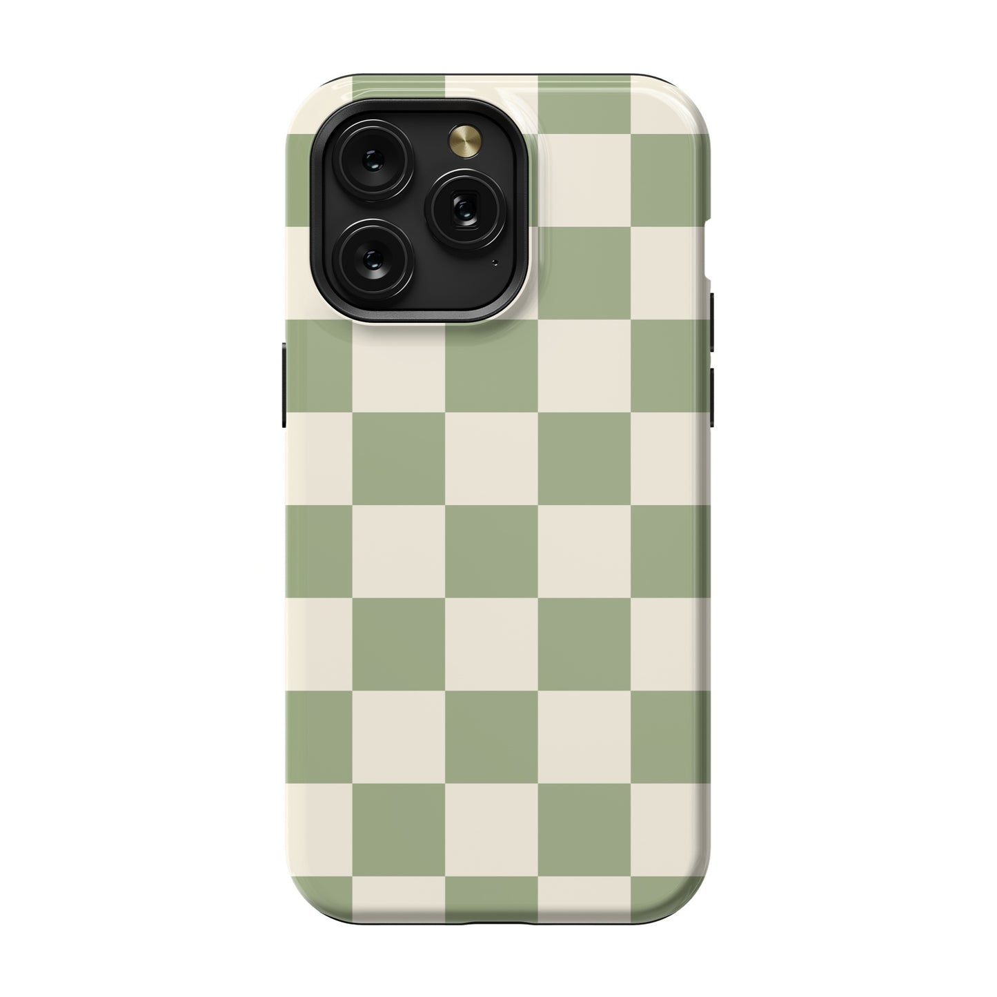 Green & Beige Checkered iPhone Case