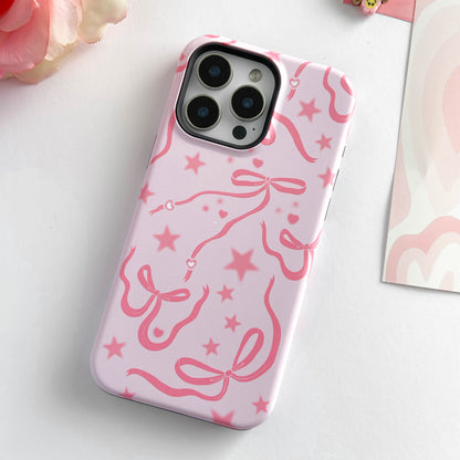 Pink Cosmic Bows iPhone Case