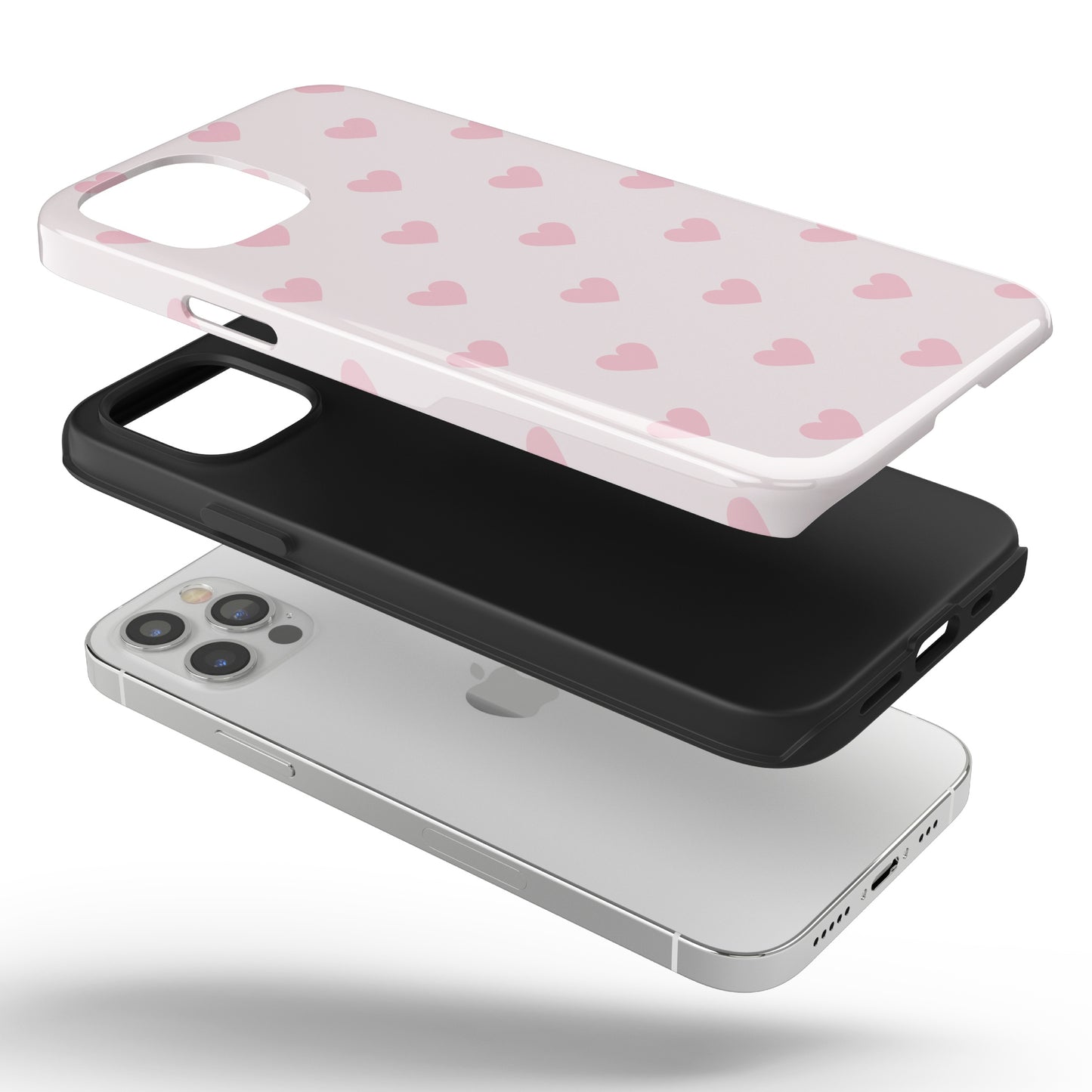 Light Pink Hearts iPhone Case