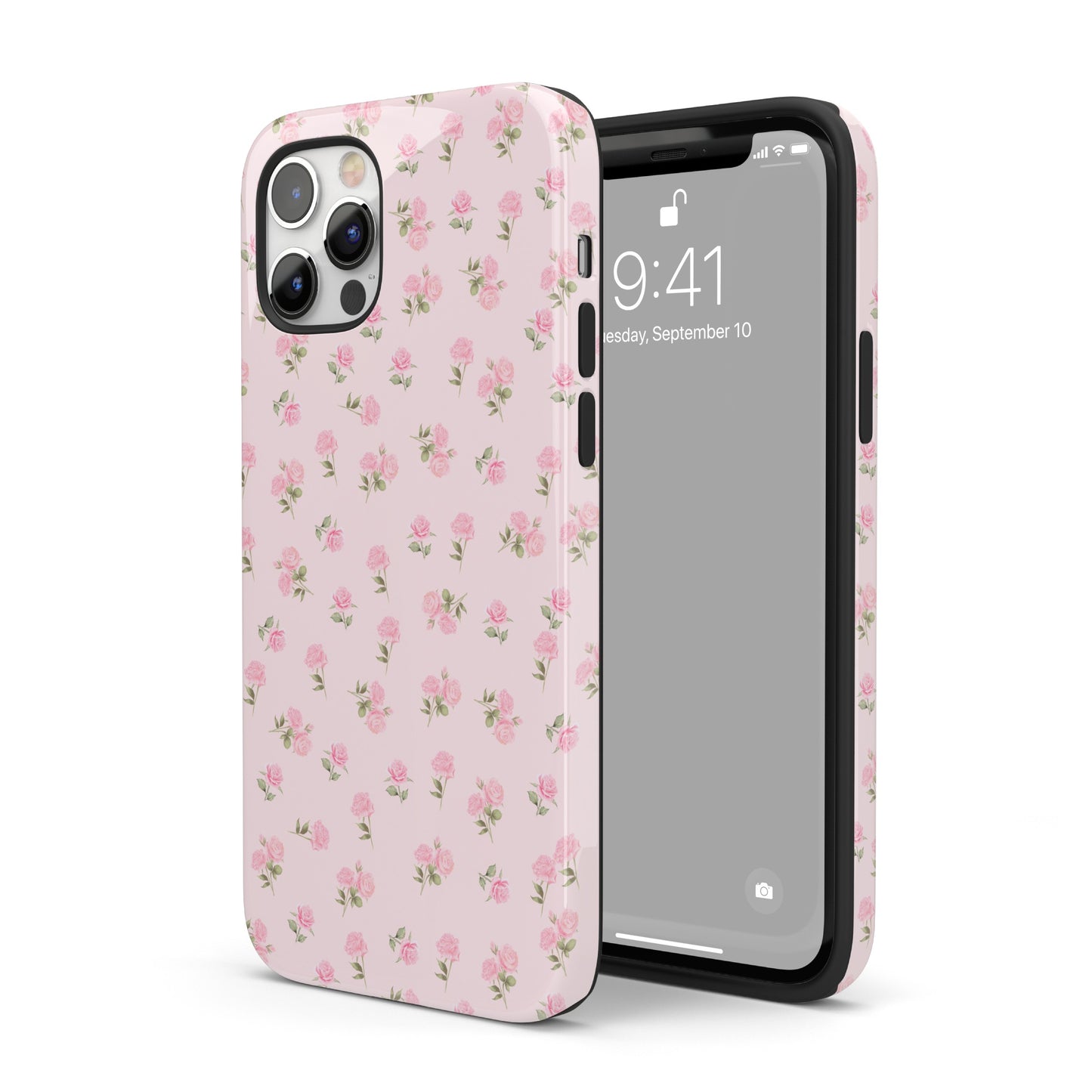 Pink Ditsy Roses iPhone Case