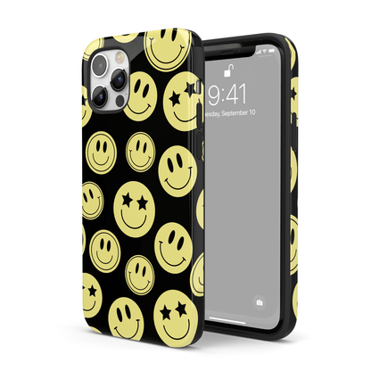 Black Smiley Faces iPhone Case