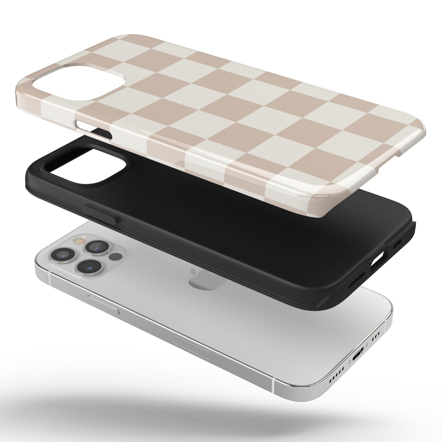 Neutral Checkered iPhone Case