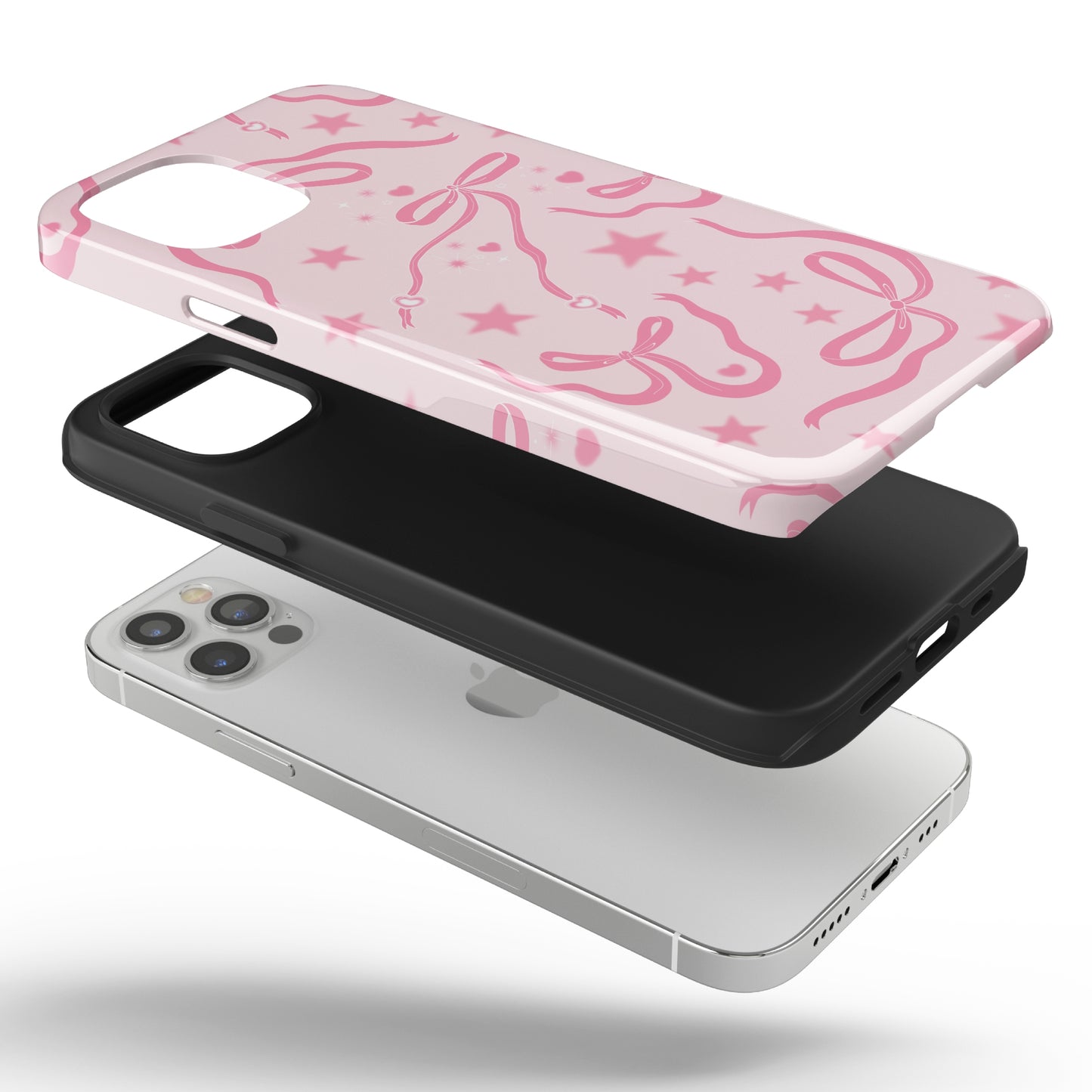 Pink Cosmic Bows iPhone Case