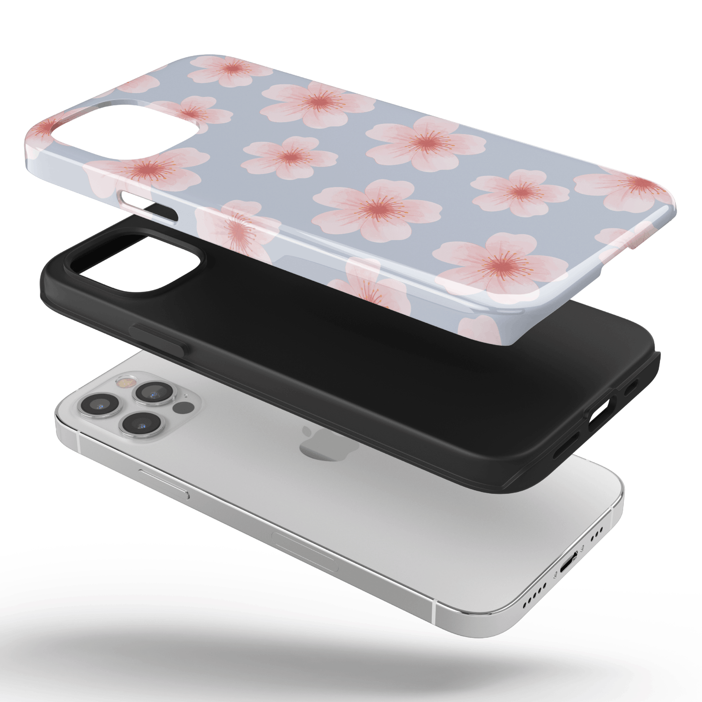 Blue Cherry Blossoms iPhone Case