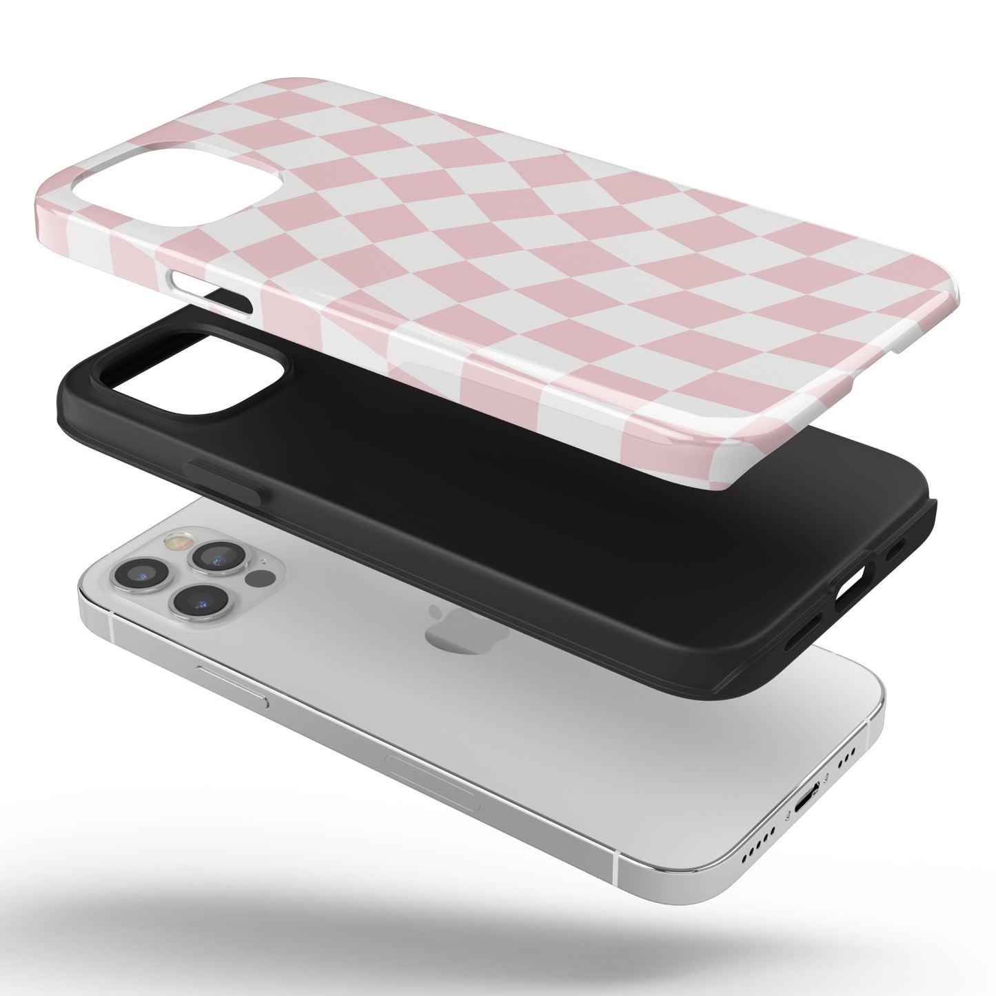 Pink Wavy Checkered iPhone Case