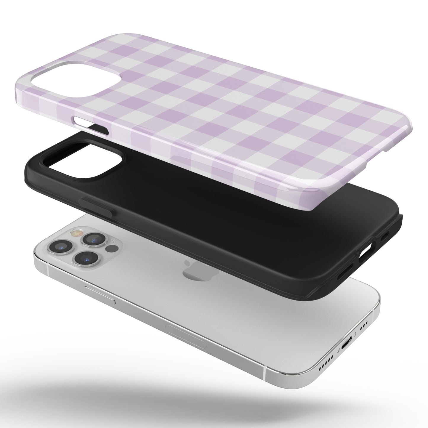 Purple Gingham iPhone Case